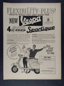 1961 Vespa 150 Sportique Scooter vintage print Ad - Picture 1 of 1