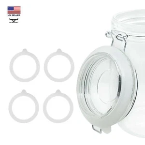 4 Piece Rubber Seal Ring for Glass Jars, Airtight Silicone Replacement Gasket - Picture 1 of 7
