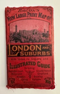 Bacon's London and Suburbs New Large Print Map Index Streets Guide Vintage - Picture 1 of 5