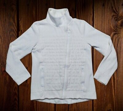 Lululemon Be True Quilted Fleece Jacket Asymmetrical Zip Women's Size 4 White • 34.95€