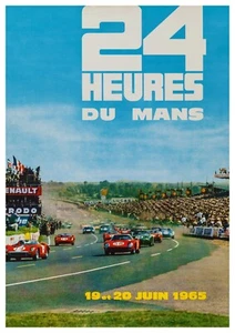 Reproduktion Vintage ""Le Mans 1965" Motorsport Poster. Größe: A2 - Bild 1 von 1