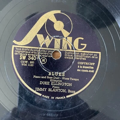 78 RPM -DUKE ELLINGTON & JIMMY BLANTON - Blues - Plucked again - SWING SW 340 - Photo 1/4