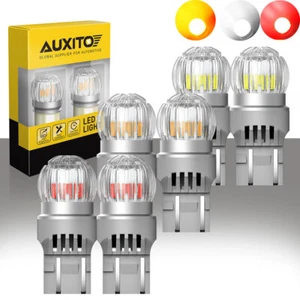 2X T20 7443 7440 RED AMBER LED BRAKE STOP TAIL LIGHT BULBS GLOBE BRIGHT AUXITO - Picture 1 of 28