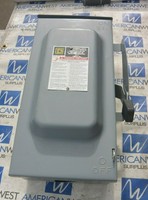 SQUARE D D223NRB 100 amp 2 pole 240 volt Fusible 3R Outdoor Disconnect USED