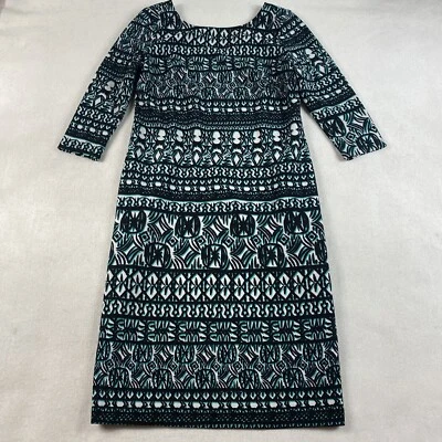 Vestido midi retro tejido beige ECI para mujer L verde negro Tiki Mod elástico  Foto 1 de 4