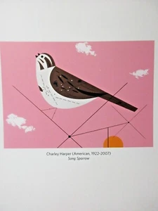 Charley Harper- SONG SPARROW Calendar Page Art Print 5.5"X 8.25" - Picture 1 of 2