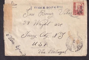 España 1937 Cubierta Censora Militar Viva España? Jersey de Jose Vilar City NJ - Imagen 1 de 2
