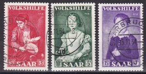 Saar, 1954, 354/56, used oo, Volkshilfe: Gemälde - Bild 1 von 1