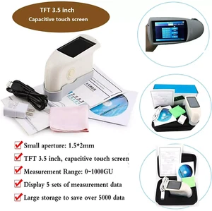 Medidor de brillo de apertura pequeña medidor de brillo de 60 grados con 0-1000GU para tinta de pintura - Imagen 1 de 15