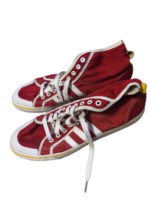 RARAS Tenis Adidas Nizza Años 70 De Colección, Rojo, Blanco De Lona Alta Talla 13.5 Foto 1 de 4