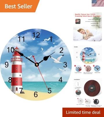 Reloj Náutico Silencioso 12 Pulgadas con Faro Colorido - Regalo Costero Ideal Foto 1 de 4