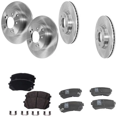 Kit de rotores y pastillas de disco de freno delanteros y traseros para Kia Optima Hyundai Sonata 15-19 Foto 1 de 4