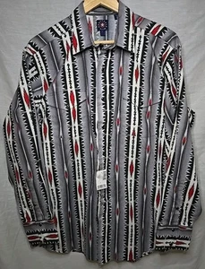 Panhandle Slim Western Long Sleeve Pearl Snap Shirt, Sz Large Geometric, Cowboy - Picture 1 of 9