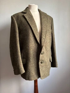 HARRIS TWEED JACKET 38 40 mens green 100% pure new wool JAGLA tailored GLASGOW - Picture 1 of 20