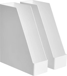 Amazon Basics Rectangular Plastic Desk Organizer, Magazine 2 pack, White - Picture 1 of 8