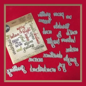 Tim Holtz /  Sizzix #660058 -  HOLIDAY WORDS SCRIPT - Placed on magnet sheet - Picture 1 of 8