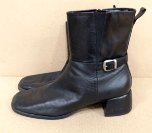 WESTIES Genuine Leather ankle boots size 11 M ~ Black ~ 2 inch heel - Picture 1 of 4