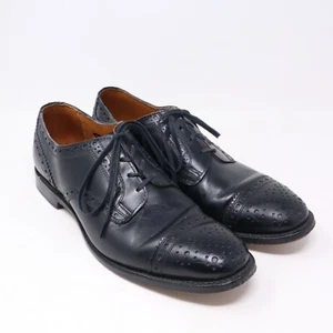 Allen Edmonds Rogue Dress Shoes Mens 10 D Black Brogue Oxford Cap Toe Leather - Picture 1 of 13