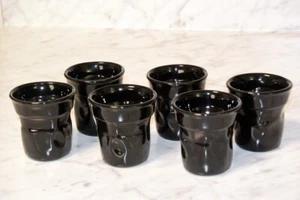 6 tazas de chupito de café espresso con hoyuelos de cerámica de porcelana negra brillante Bialetti Bichierini - Imagen 1 de 9