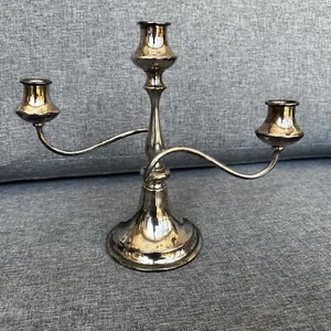 Vintage Essex Silver Co Quadruple Plate Candelabra 3 arm Curvy - Picture 1 of 9