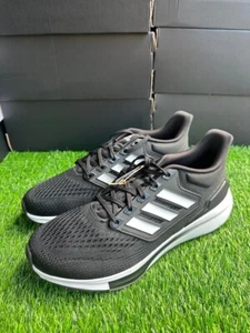 adidas EQ21 Run Black White Men Unisex Running Sports Shoes Sneakers GY2190 - Picture 1 of 5