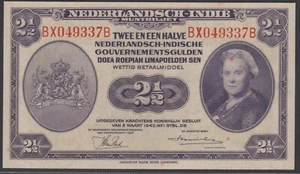 Indias Neerlandesas 2 1/2 florines 1943 NICA, EF+/UNC-, Pick 112 - Imagen 1 de 2