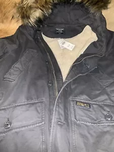Abercrombie & Fitch Parka Men’s Large Navy Blue Coat - Picture 1 of 9