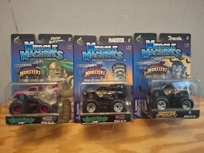 Muscle Machines Universal Monsters Lot Of 3 Monster Trucks Frankenstein 1:64   - Image 1 of 4