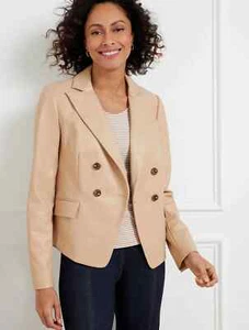 Faux Leather Double Breasted Blazer at Talbots, NWT $199, All size a available. - Picture 1 of 2