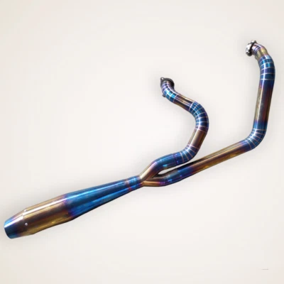 Silenciador escape personalizado Harley Davidson Street Glide 2000-2017 2 en 1 azul Foto 1 de 3