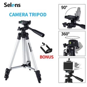 Universal Aluminum Tripod Stand & Phone Holder Bracket For Canon Nikon Camera - Picture 1 of 12