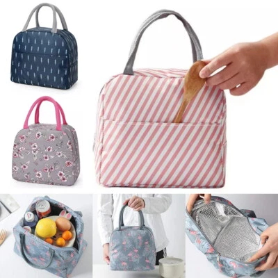 Thermal Insulated Lunch Bag Cool Bag Picnic Adult Kids Food Storage Lunch Box UK - Image 1 of 4