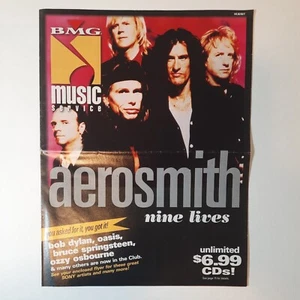 BMG Music Service Catalog Aerosmith Nine Lives 1998 Hard Rock Issue - Foto 1 di 1