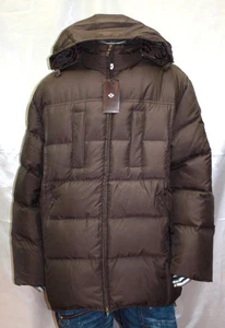 Men's Enyce 3/4 Lenght Chocolate Puffy Jacket - Picture 1 of 5