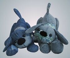 Denim Dog soft toy sewing pattern.  Recycle  denims with this puppy by pcbangles