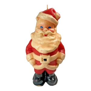 Gurley Santa Claus Smiling Candle 9" Unlit Blue Eyes Smile USA 1950-60's Vintage - Picture 1 of 8