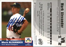 Mark Alexander Signed 2005 Grandstand Vero Beach Dodgers #NNO Card Auto AU