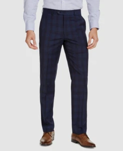 $190 Michael Kors Men's Blue Classic-Fit Wool Trousers Dress Pants Size 32W 30L - Picture 1 of 4