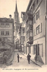 Schweiz - ST. GALLEN - Kugelgasse mit St. Laurenzkirche - Verlag Franco-Suisse 3 - Imagen 1 de 2