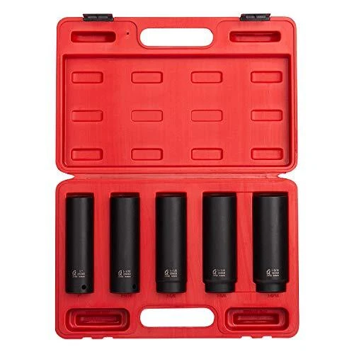 Sunex 2845, 1/2" Drive Extra Long Deep Impact Socket Set, 5pc SAE, 1" - 1-5/16" - Image 1 of 2