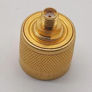 Kings 1209-1-15MA9 złoty adapter, gniazdo SMA na wtyczkę N, nowy stary zapas - Zdjęcie 1 z 4