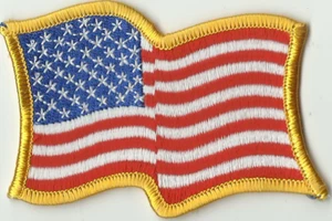 USA FLAG 1990'S EMBROIDERED VINTAGE SEW/IRON ON PATCH no longer made BIKER - Picture 1 of 22