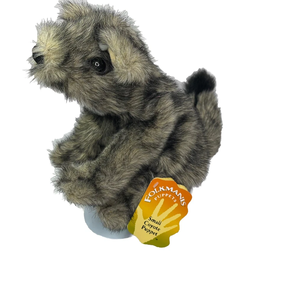 Folkmanis Small Coyote Plush Hand Puppet EUC 9” Tall 21-YM-003 Realistic