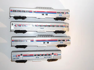 Athearn Amtrak Passenger, Observation,US Mail Cars x 4. HO. Good cond. 2 rail DC - Picture 1 of 15