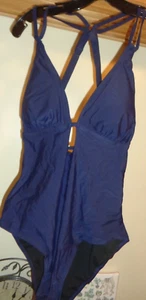 TRAJE DE BAÑO ATTRACO SPORTS AZUL MARINO UPF 50+ UNA PIEZA TIRAS ESPALDA NUEVO CON ETIQUETAS TALLA M/L - Imagen 1 de 8