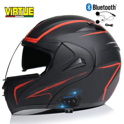 Bluetooth DOT Modular Abatible Casco de Motocicleta Cara Completa Casco de Moto ECE Foto 1 de 4