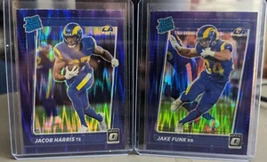 Jake Funk / Jacob Harris Rookie Purple Shock 2021 Optic Football Rams Lot - Picture 1 of 1