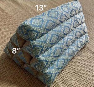 Triangle Pillow Cushion 100% Kapok Handmade Size 24x34x21 cm for Meditation Yoga - Picture 1 of 4