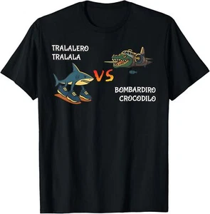 Tralalero Tralala Brainrot Meme Bombardino Crocodilo Italian T-Shirt - Picture 1 of 4