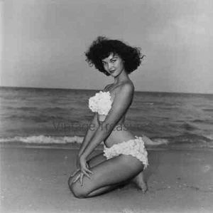 Bunny Yeager at the Beach Photo Print Poster - Picture 1 of 1